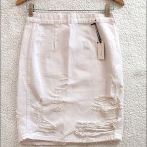 Lovers + Friends NWT Miles Distressed denim skirt